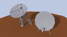 Low Poly Antenna Dish 3D Model