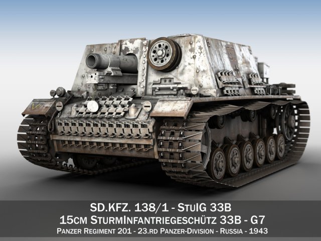 StuIG 33B – Self-propelled heavy Infantry Gun – G7 3D Model