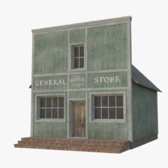 Western Building 4 (Low Poly) 3D Model