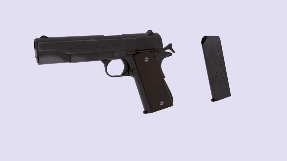 3D model low-poly colt 1911 3D Model