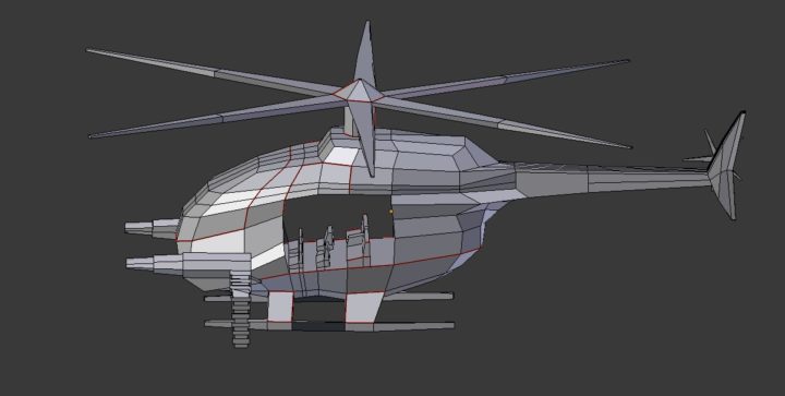 Simple Low-Poly Helicopter (2) 3D model 3D Model