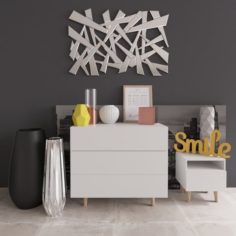 Ommode with decor Maisons du Monde Set 02 3D Model