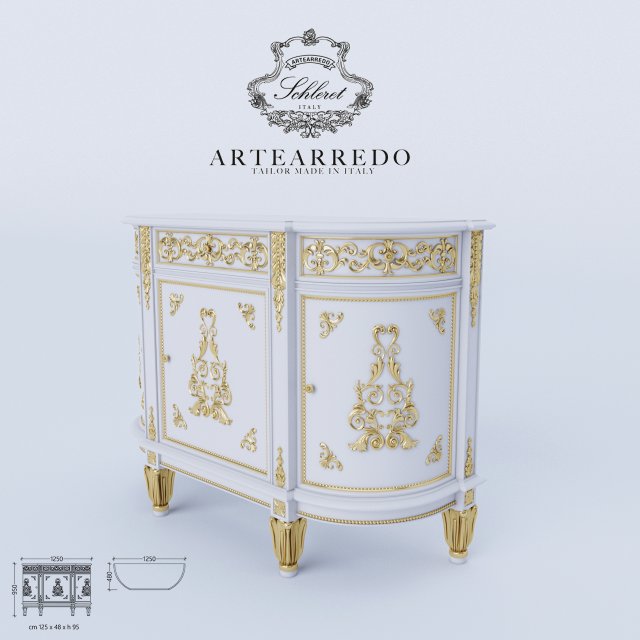 ARTEARREDO Diner du Roi buffet Limoges Small 3D Model