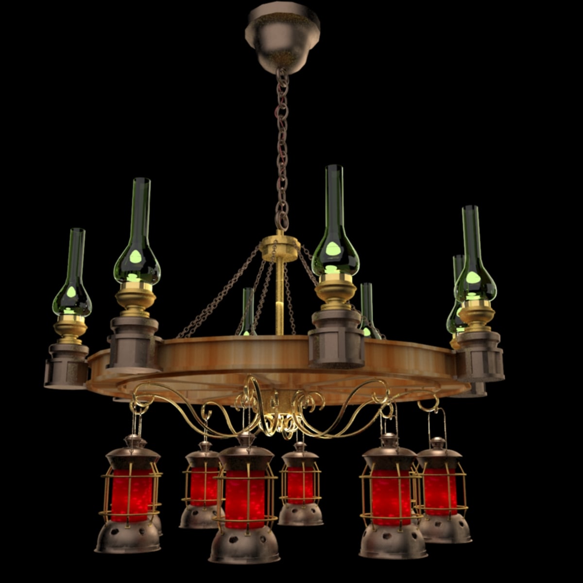 3D Chinese red lantern model 3D Model