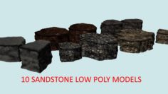 10 Sandstone low poly models 3D 3D Model