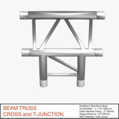 Free Beam Truss Cross and T Junction 134 3D Model