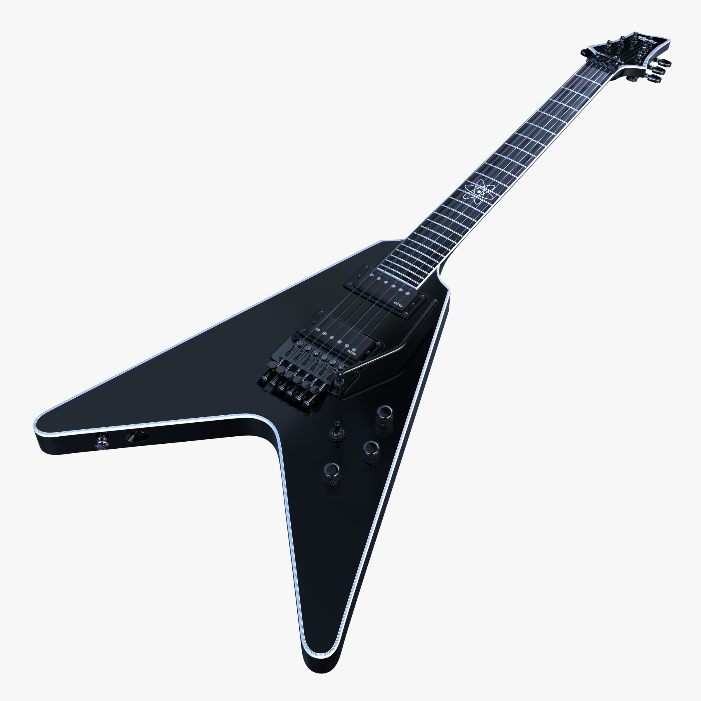 Schecter V1 Guitar 3d Model - 3dhunt.co