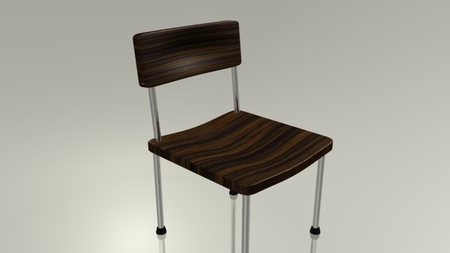 Wood Chair 1 3D Model