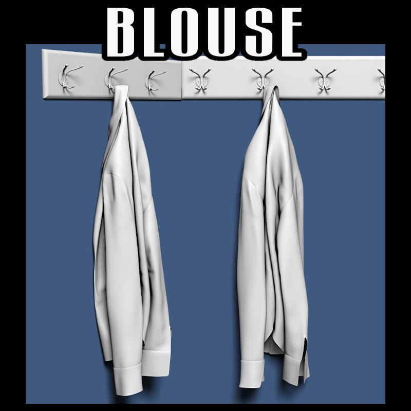 Blouse on coat rack model 3D Model