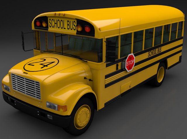 School Bus Full 3D Model
