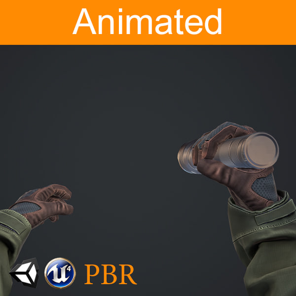 Hands and a Flashlight 3D Model