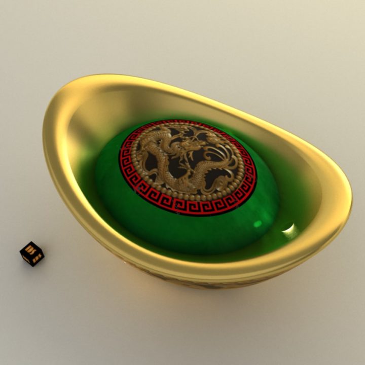 3D Chinese gold ingot model 3D Model