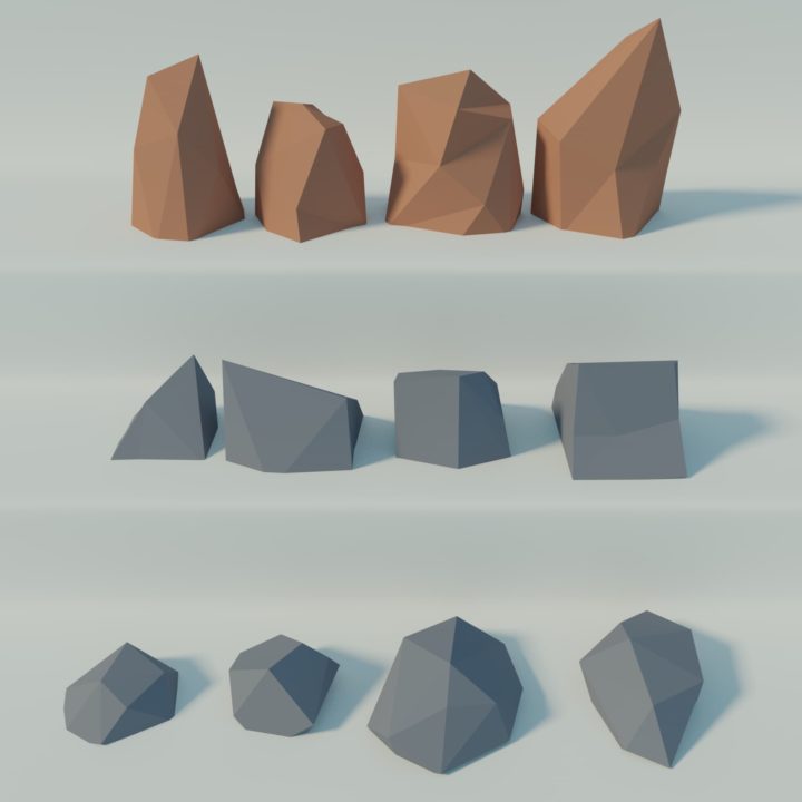 Low-poly Rock Pack 3D Model