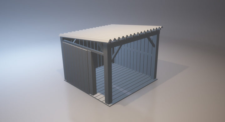 Wood hut model 3D Model