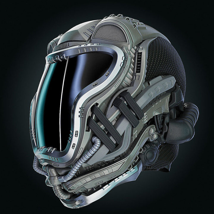 3D Sci-fi Helmet  HD 3D Model