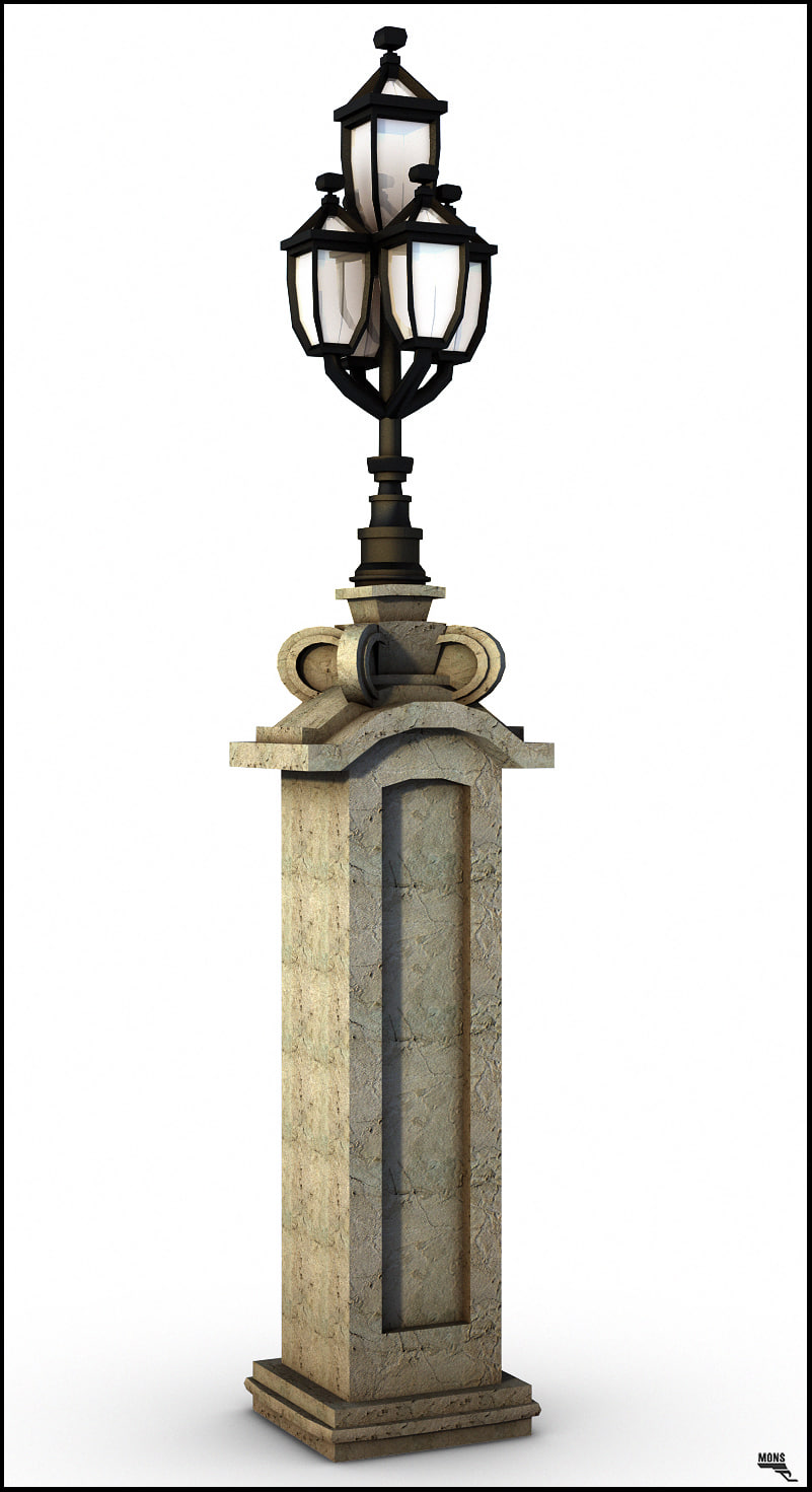 Vintage Lamp Street 3D Model