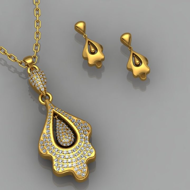 Jewellery Set with pendant 3D Model