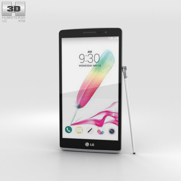 LG G Stylo Silver 3D model 3D Model