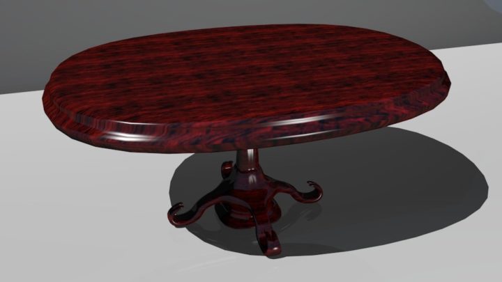 3D wood table model 3D Model