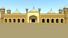 Badshahi Masjid Exterior Model 3D Model