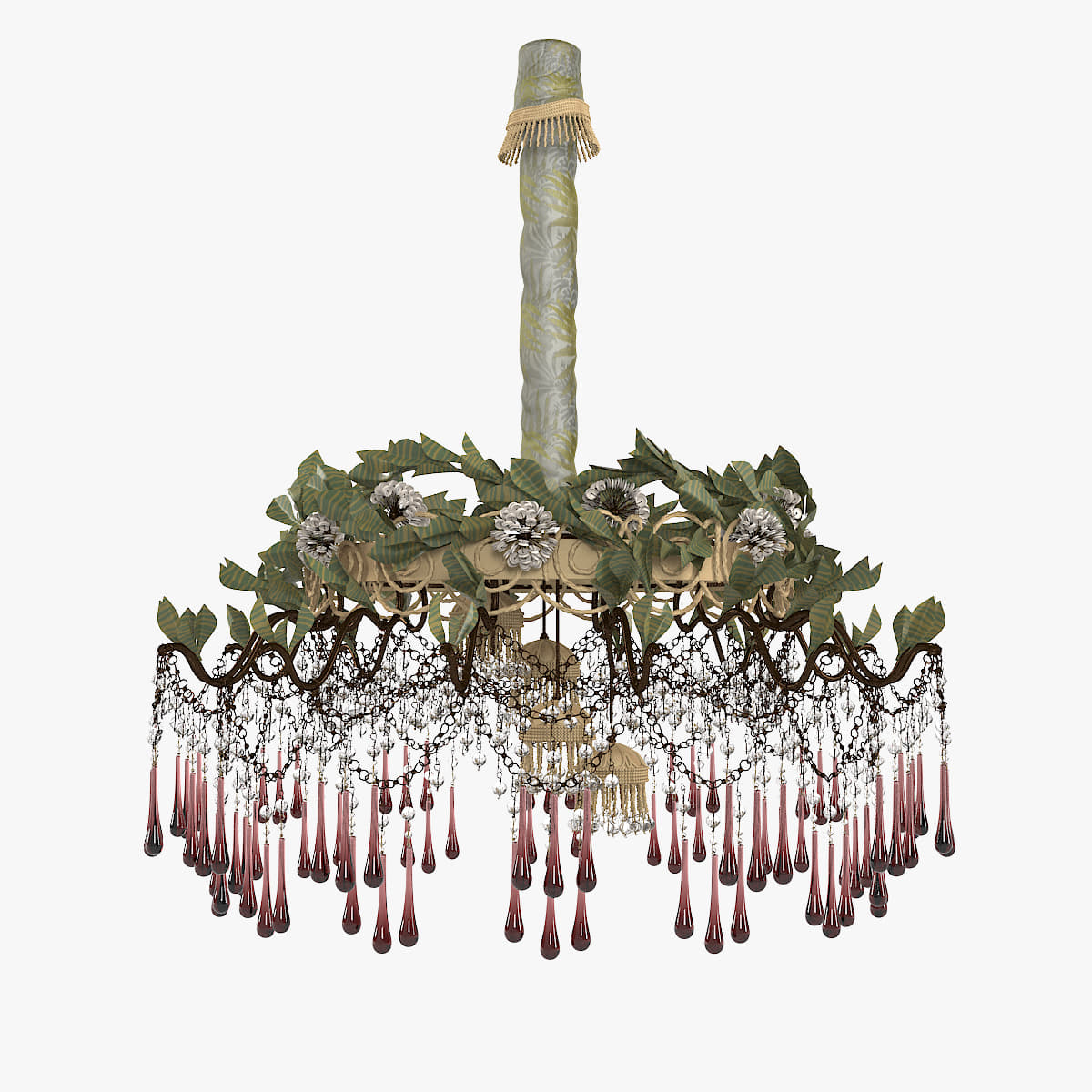 3D Leaf & Flowers Chandelier model 3D Model