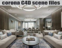 Corona Cinema 4D Scene files – London Luxury Interior 3D Model