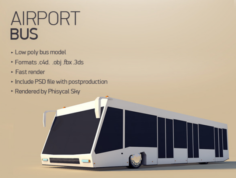 Cartoon Low Poly Airport Bus 3D Model