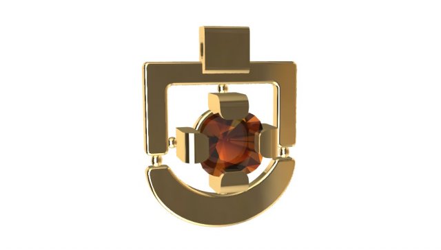 Pendant with gem 3D Model