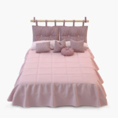 Bed With Pillows 3D model 3D Model