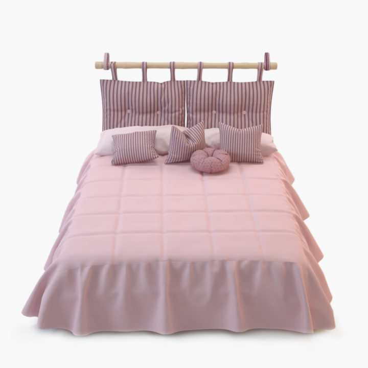 Bed With Pillows 3D model 3D Model