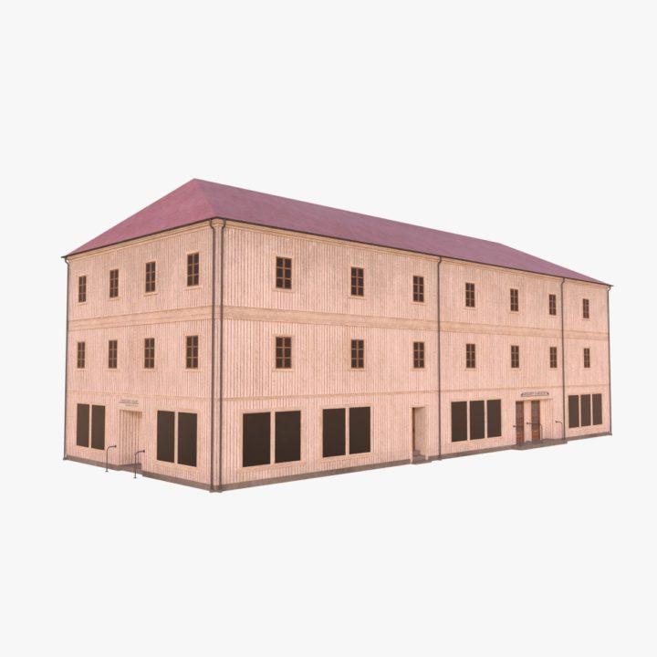 Scandinavian Building 4 (Low Poly) 3D Model