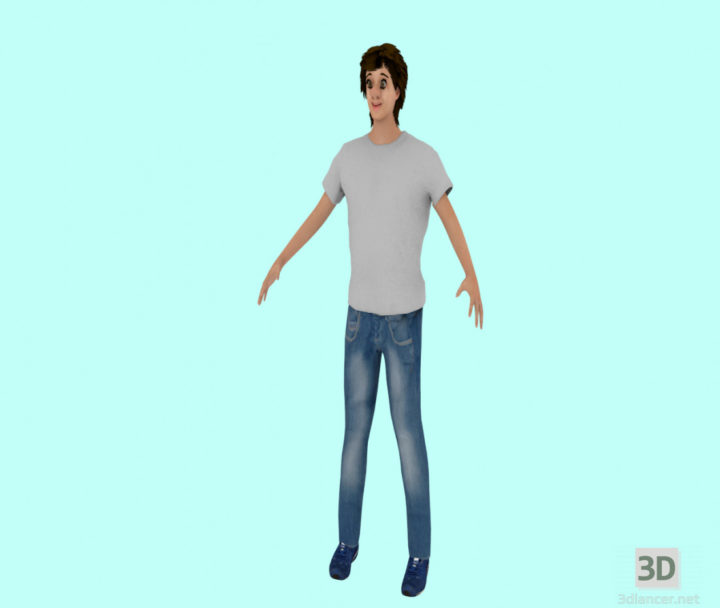 3D-Model 
a young man for cartoon