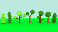 Trees low poly 3D Model