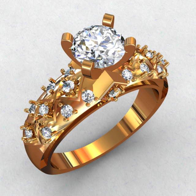 DIAMOND GOLD18K RING 3D Model