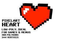 3D Pixelart heart 3D Model