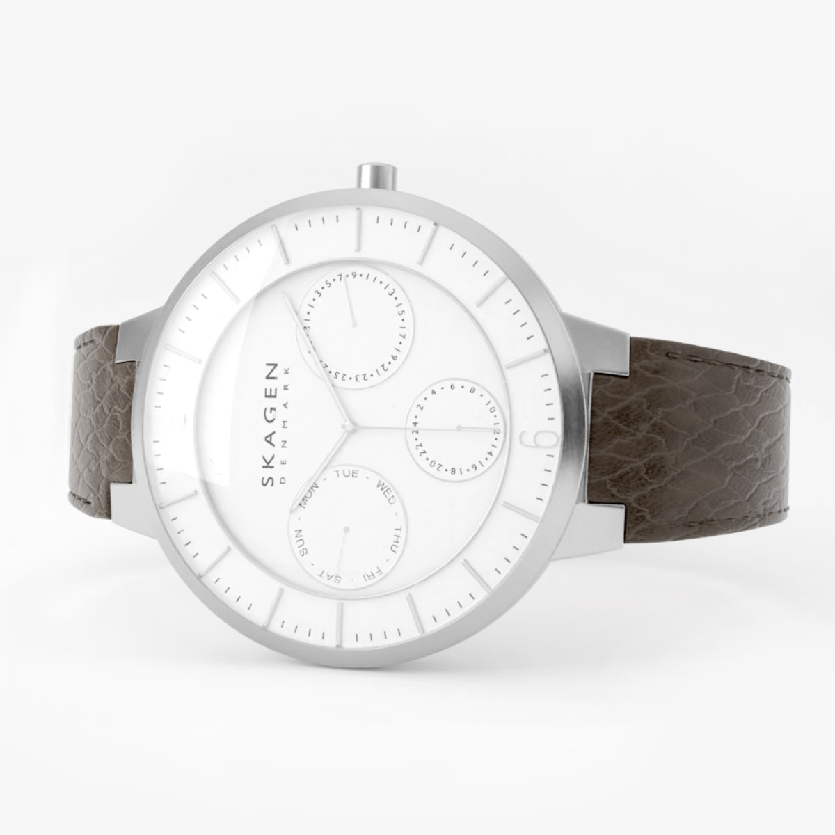 3D Skagen Stainless Steel Brown Leather Watch 3D Model