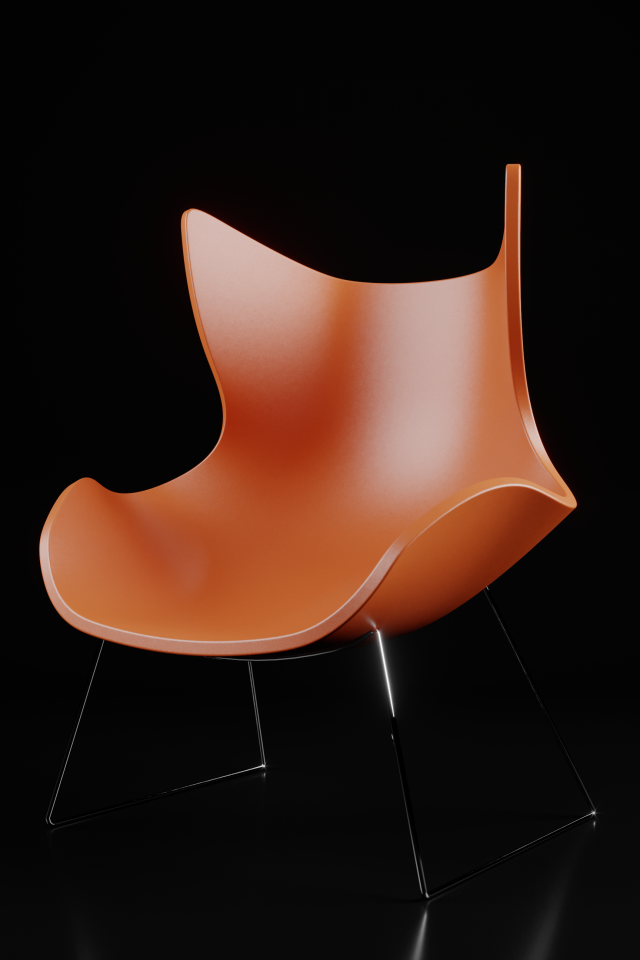 Retro Highback Chair 3D Model