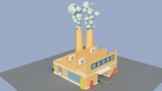 Low Poly Factory 4 3D Model