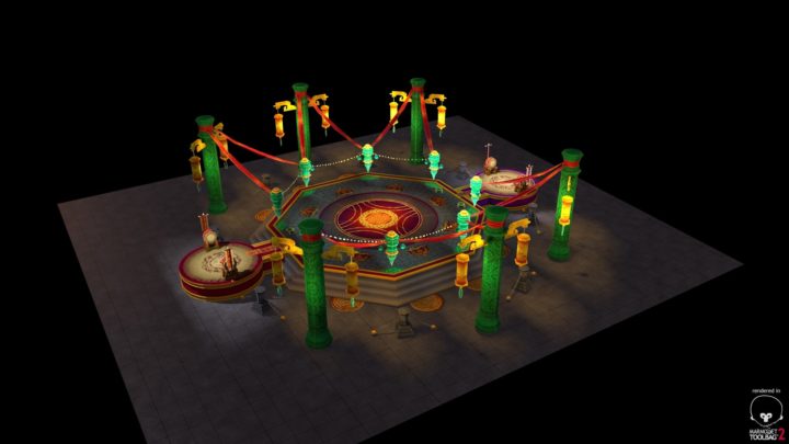 3D map arena lowpoly game model 3D Model