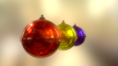 Free 3D X mas Decoration Balls 3D Model