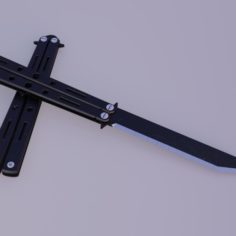 Tanto Butterfly/Balisong						 Free 3D Model