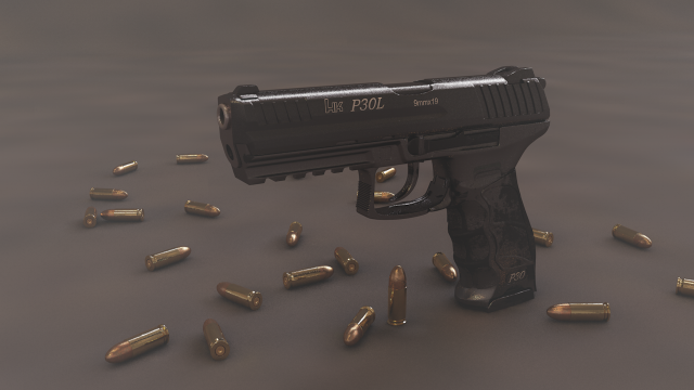 Heckler Koch P 30 Riged 3D Model