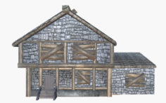 3D Boarded up Medieval House 3D Model