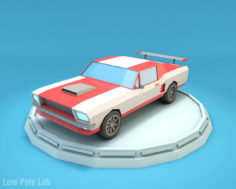 Cartoon Mustang Car Low Poly 3D Model 3D model 3D Model