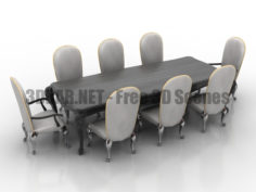 Belloni dinner table and chairs 3D Collection