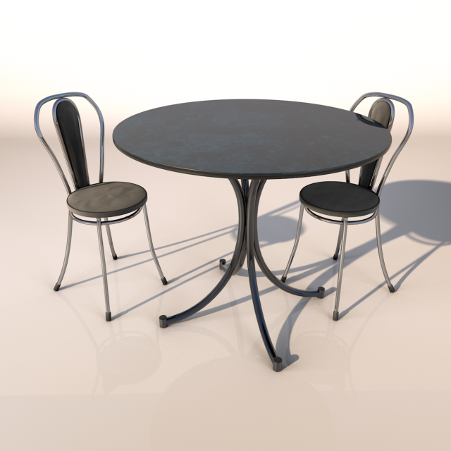A set of Desk and chair 3D Model