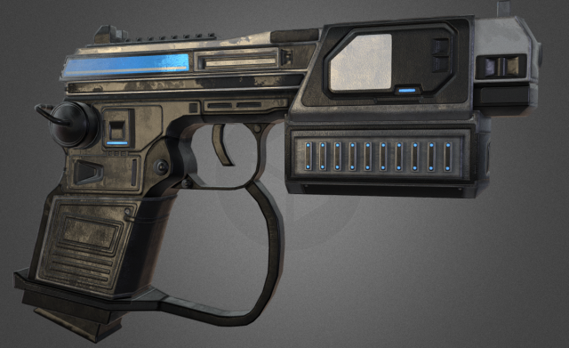 Futuristic Pistol 3D Model
