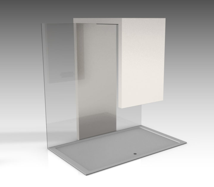 Shower cabin tray open 3D Model