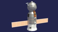 Low Poly Cartoony Soyuz 3D Model