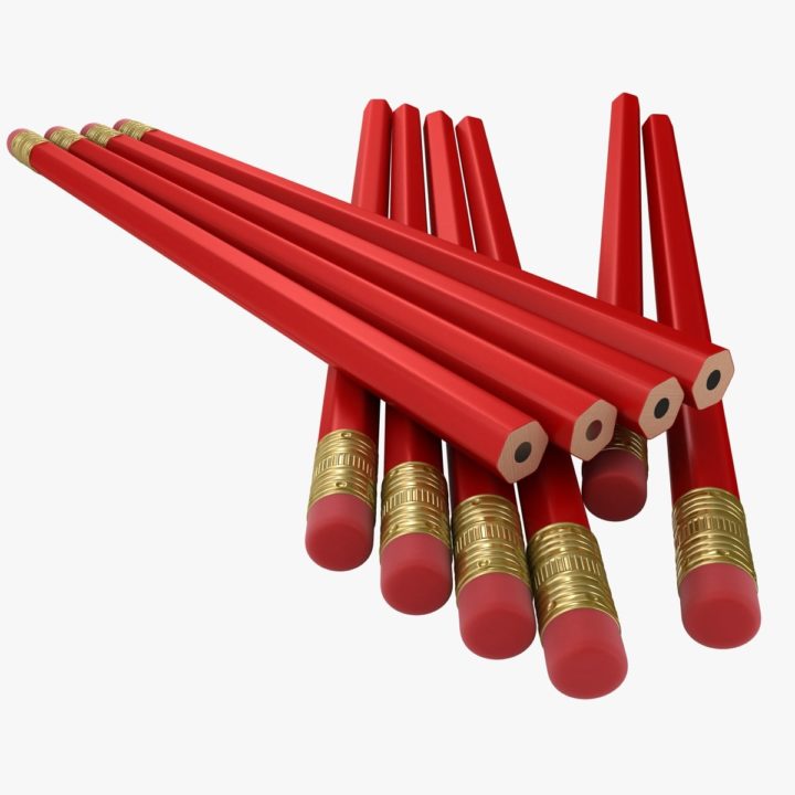 Red Pencil 2 Pose 2 3D Model